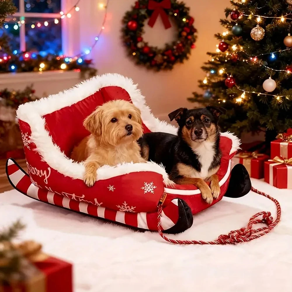 Christmas Sleigh Bed Removable Washable Plush
