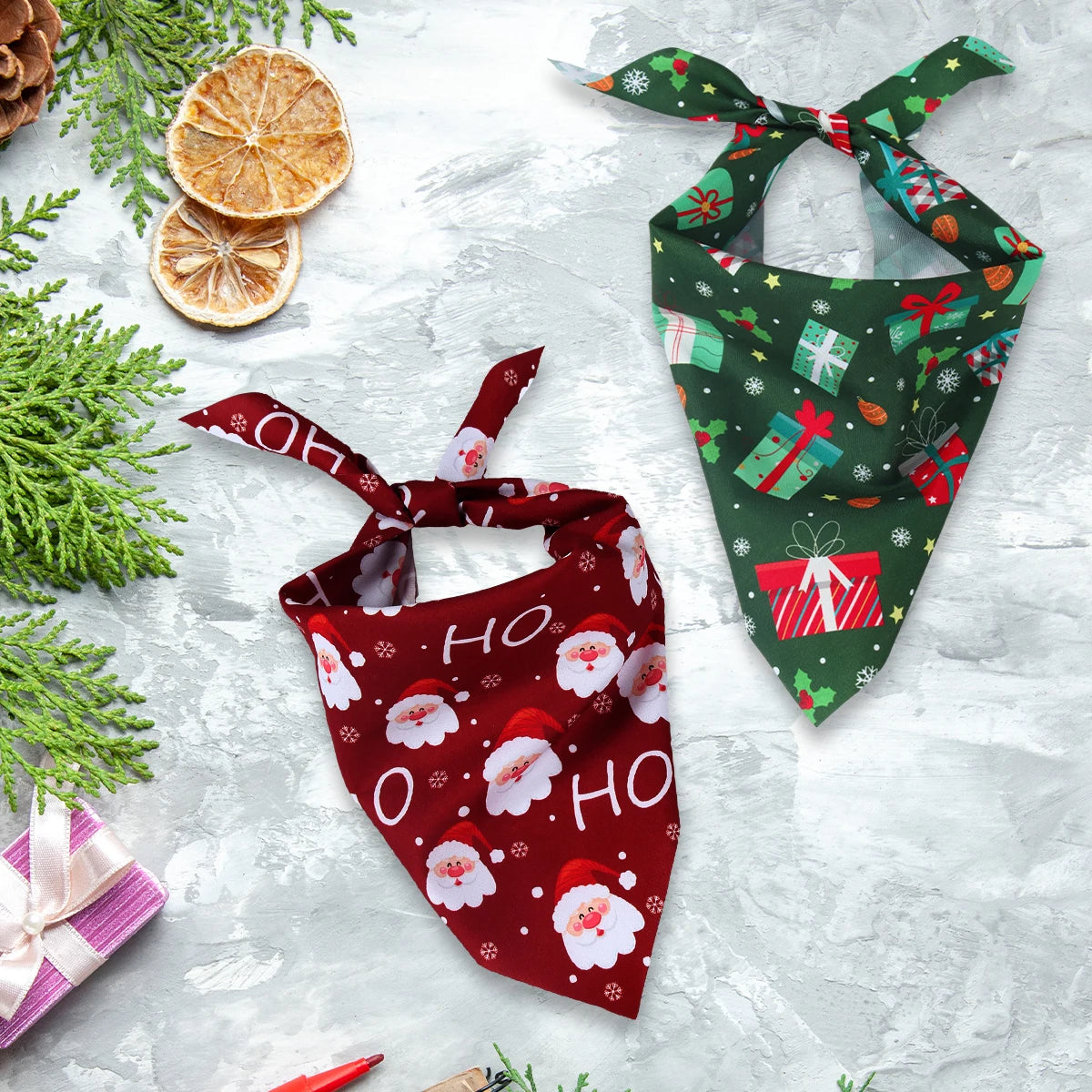 Santa Christmas Dog Bandana