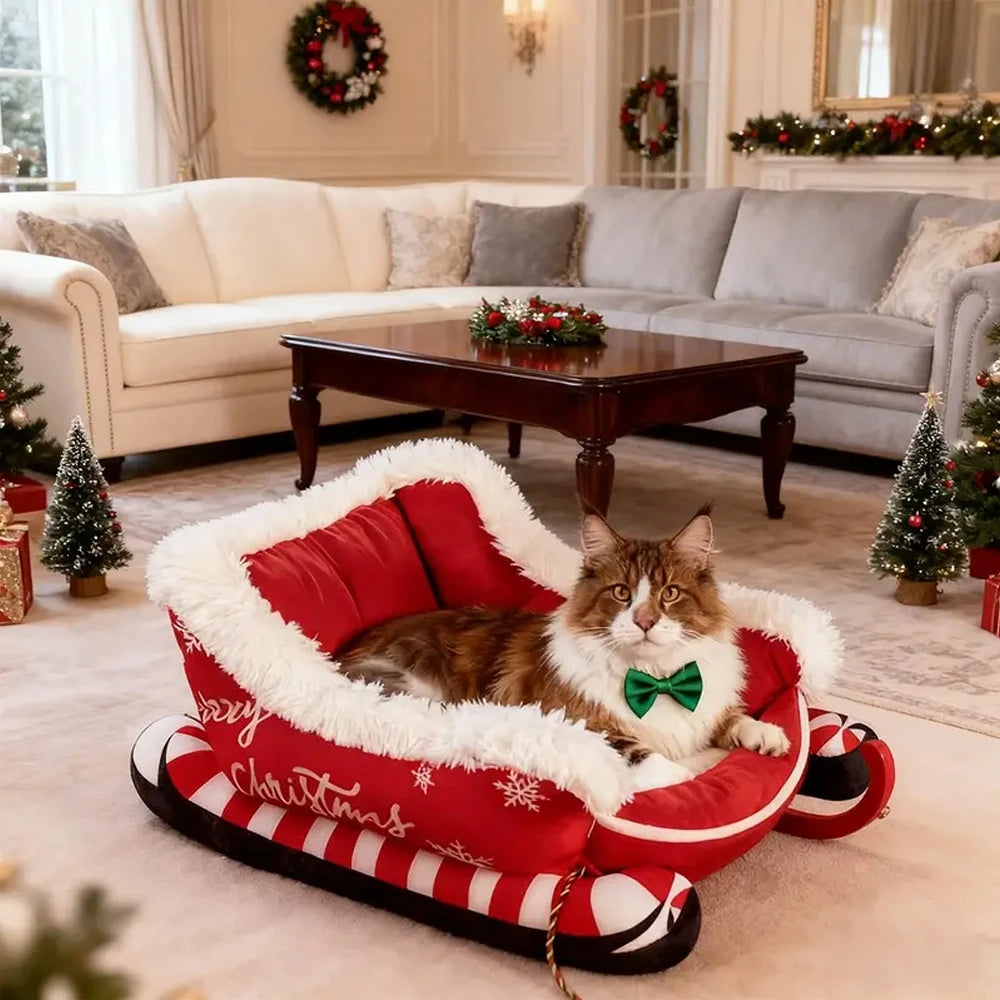 Christmas Sleigh Bed Removable Washable Plush