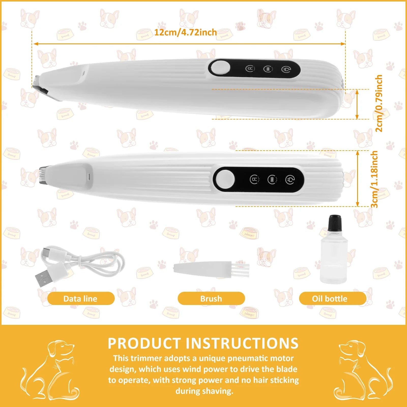 High-Speed Trimmer with LED Light Low Noise Shaver